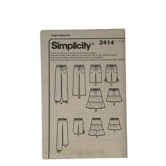SIMPLICITY PATTERN 2414  SKIRT PANTS SHORTS  MISSES SIZES 16 18 20 22 24  UNCUT - Picture 4 of 7